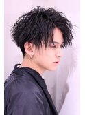 前下がりマッシュ センターパート ソフトツイストパーマ