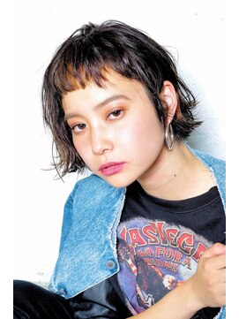 クシュ 所沢東口店(kusyu...) カーキグレージュマッシュショートボブフェザーバング(所沢323)