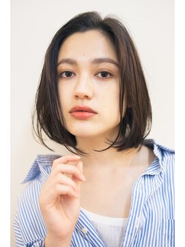 ピズム(PISM) リラックスフェミニンAラインボブ/カーキグレージュ/小顔ボブ