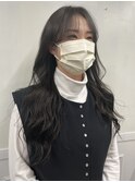 柔らかロングヘア/センターパート/韓国ヘア/髪質改善/清澄白河