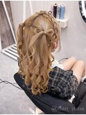 リボンハーフツイン【クランソア】心斎橋/ヘアメ/ヘアセット