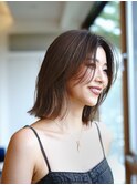 ナチュラルレイヤー大人ロブ【比嘉かなえ】