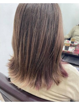 ラポールヘアリゾート(Rapport Hair Resort) 毛先ピンクハイライト+全体カラー