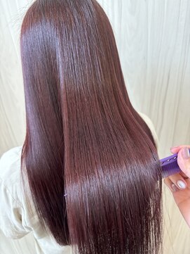 エムツージェイ(M2J) ☆ブリーチなしピンクブラウン×水素トリートメント☆