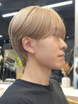 サンクプロジェクト(cinq PROJECT) メンズブリーチカラーシースルーマッシュ韓国風センターパート