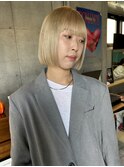 ハイトーン_ミルクティーベージュ_ハイトーンボブ