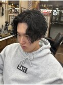 ツイストスパイラルパーマ　センターパート