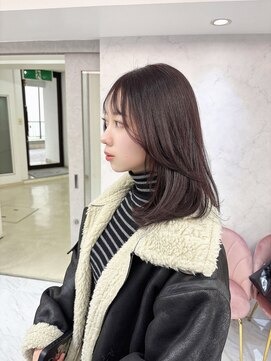 ジーナ 名駅(XENA.) 《haru》ミディアムレイヤー/くびれミディ/ラベンダーピンク