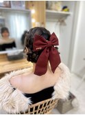 編み込みツインお団子