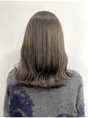 透明感グレージュ×ミディアムボブ/グレーベージュ 20代30代40代