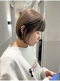 ココアベージュ/クラゲヘアー/ヘイリーボブ/小顔/栄/ボブ/韓国