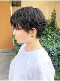 大人ショート/パーマ/前髪なし/前髪あり／30代40代50代