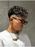 MEN'S/ハイライト×スペインカール/短髪/海外ヘア
