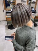 バレイヤージュ、ハイライト、レイヤーカット、ダブルカラー