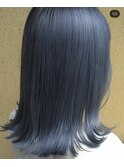 外ハネ×スモークネイビーブルーカラー