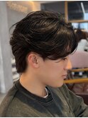 ミディアムニュアンスフェザーパーマメンズ辻堂