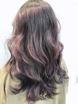 アルバム 銀座(ALBUM GINZA) バレイヤージュパープルグレージュ_くびれセミディ_ba202941