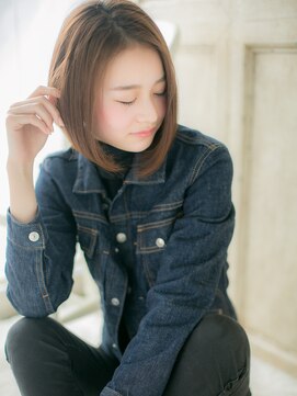 モッズ ヘア 福岡姪浜店(mod's hair) *mod's姪浜*…モードな前下がりワンカール小顔ナチュラルボブd