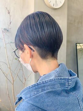 テトヘアー(teto hair) 刈り上げショート、インナーカラー、グレー、オレンジ