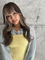 ロンド ストラーダ 心斎橋(Lond strada)&nbsp;韓国前髪顔周りロング×インナーグレージュ[心斎橋/髪質改善]