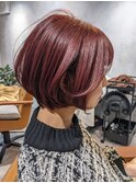ワインレッドの愛されショート♪