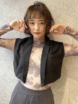 アース 三軒茶屋店(HAIR&MAKE EARTH) 三軒茶屋_レディース_ミディアム_ボブ_コテ巻き_ボブパーマ_小顔