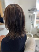 【つくば】白髪ぼかし×外ハネミディムレイヤー30代40代50代