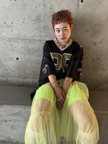 ダールヘア(dar hair)&nbsp;ベリーショートパーマ×オレンジカラー/呉市美容院/REN