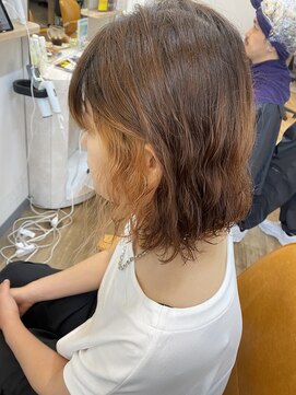 スノードロップ 高円寺店(Snowdrop) デザインカラー/レイヤーカット/ウェットヘア/オリーブベージュ