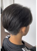 キッズヘア刈り上げマッシュショート韓国風爽やか