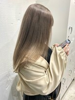 ダブルカラーミルクティーベージュケアブリーチハイトーンカラー