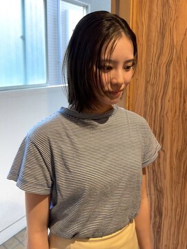 ミニ(mini) 切りっぱなしボブ×グレージュ