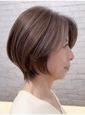 表参道大人ショートボブ顔周りレイヤーカットくびれショート40代