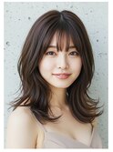 レイヤーボブハイライトブリーチレイヤーハイトーングレージュ
