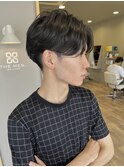 センター分けリバースパーマスタイル