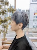 グレイヘアエレガントショート　白髪　ベリーショート　50代60代