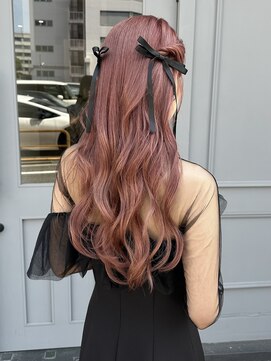 マルフェ 天王寺(marfe) 【marfe】ハーフツイン＿リボンヘアアレンジ＿ピンクカラー