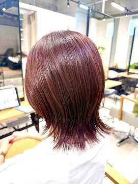 タルテヘア 日吉(talute hair) ボルドーカラー×くびれボブ