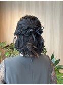 【中里恵梨】ヘアセット/ボブ/ハーフアップ/結婚式ヘア