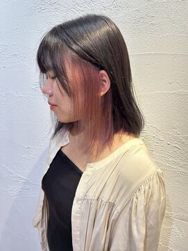アジールヘア 池袋東口店(agir hair) ブリーチ＆ダブルカラーインナーカラーピンクベージュ池袋東口
