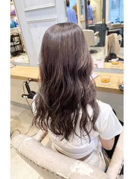 ロング×パープルグレージュ