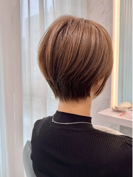 アールヘアーデザイン 千種(r hair design) 小顔見せショートベージュカラーブリーチしない透明感カラー