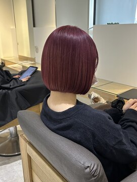 ルディー バイ ヘアーポケット(rudii by HAIR POCKET) チェリーレッドカラー×ボブstyle