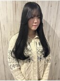 韓国風レイヤー韓国風黒髪レイヤーカットグレージュブラック京都