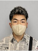 アップバング×ゴールドメッシュ｜好印象ヘア