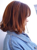 ヘアメイク オブジェ(hair make objet) オレンジなパッツリボブ