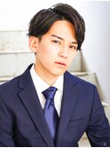 ソフトツイスト黒髪マッシュネオウルフオリーブカラーワンレン