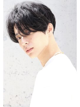 塩顔イケメンになれる ラフパーマでオシャレ髪 センターパート L ネイビー Navy のヘアカタログ ホットペッパービューティー