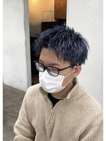 プライズ アイリス 池袋東口店(prize Iris)&nbsp;ネイビー/ダブルカラー/ブリーチ/￥21560