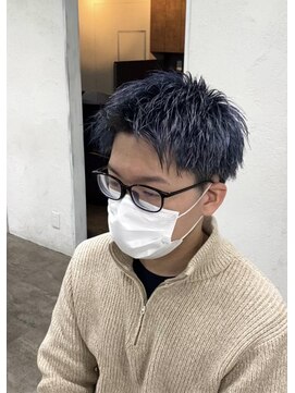 プライズ アイリス 池袋東口店(prize Iris) ネイビー/ダブルカラー/ブリーチ/￥21560